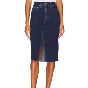 Veronica Beard Breves Denim Midi Skirt Size 6 Women Cotton Blend Washed Oxford